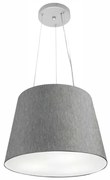 Lustre Pendente Cone Md-4152 Cúpula em Tecido 30/40x30cm Rustico Cinza - Bivolt