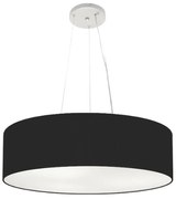 Lustre Pendente Cilíndrico Md-4190 Cúpula em Tecido 55x15cm Preto - Bivolt