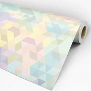 Papel de parede adesivo geométrico multicolor