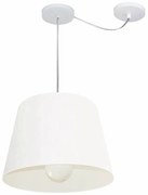 Lustre Pendente Cone Com Desvio Md-4274 Cúpula  30/30x40cm Branco - Bivolt