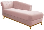 Recamier Vanessa 140cm Lado Direito Suede Rosê - ADJ Decor