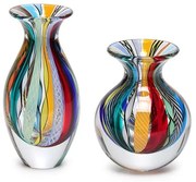 Par de Vasos Mini Hippie Murano Cristais Cadoro