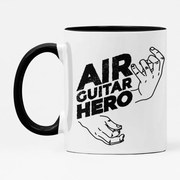 Caneca Air Guitar Hero Branca com Alça Preta