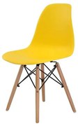 Cadeira Eames Eiffel Polipropileno Amarela Base Madeira - 44156 Sun House