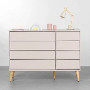 Cômoda Noah 4 Gavetas e 1 Porta com Pés Retrô Natural – Areia