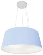 Lustre Pendente Cone Md-4048 Cúpula em Tecido 21/50x40cm Azul Bebê - Bivolt