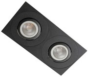 Plafon Embutir Aluminio Par20 E27 Face Plana Dupla 50W - PRETO