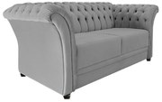 Namoradeira Chesterfield Sofia Corano Cinza - ADJ Decor