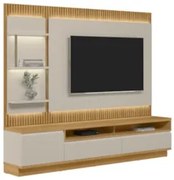 Painel Para TV 70 Pol com Rack Bancada 238cm Real L06 Tauari/Off White