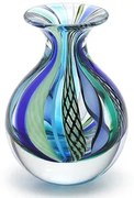 Vaso Mini Médio Hippie Azul e Verde Murano Cristais Cadoro