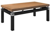 Mesa de Centro Malva Estilo Industrial Demolição Base Metálica Preto - D'Rossi