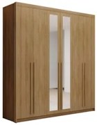 Guarda Roupa Casal 6 Portas Com Espelho 230cm Dubai Nature   - Vila Ri