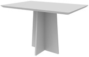 Mesa de Jantar Retangular Tampo com Vidro Angra 120 cm Off White - D'Rossi