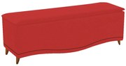 Calçadeira Estofada Yasmim 140 cm Casal Corano Vermelho - ADJ Decor