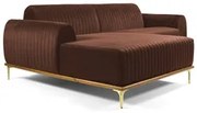 Sofá 350cm 6 Lugares com Chaise Esquerdo Pés Gold Molino C-276 Veludo