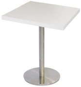 Mesa Bistro Georgia com Tampo Quadrado Branco de 80cm Base Inox - 59681 Sun House