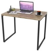 Mesa de Escritório Office 90cm Estilo Industrial Prisma C08 Carvalho -