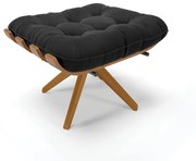 Puff Giratório Costela Suede Base de Madeira MA30 M11 - D'Rossi - Preto