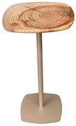 Mesa de Apoio Safira Baixa Tampo Resinwood Natural com Base Aco Champagne 55 - 72635 Sun House