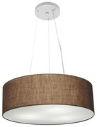 Lustre Pendente Cilíndrico Md-4184 Cúpula em Tecido 45x15cm Café - Bivolt