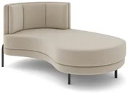 Chaise Longue Divã 164cm Braço Esquerdo Logus D06 Veludo Bege - Mpozen