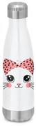 Garrafa Squeeze Brilhante 510 ml Gata Gatinha Miau - Branco