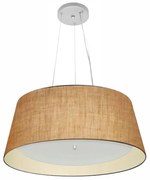 Lustre Pendente Cone Md-4015 Cúpula em Tecido 25/60x50cm Palha / Bege - Bivolt