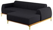 Sofá 245cm 4 Lugares com Chaise Direito Pés Gold Molino D-465 Linho Ch