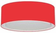 Plafon Duplo Cilíndrico Md-3038 Cúpula em Tecido 80x30cm Vermelho - Bivolt