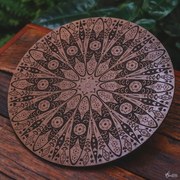 Quadro Mandala Abstrata em MDF Marrom