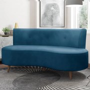 Sofá Living 2 Lugares 135cm Aang Pés Palito Veludo Azul Marinho G33 - Gran Belo