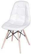 Cadeira Eames Botone Branca Base Madeira - 32073 Sun House