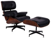 Poltrona Charles Eames com Puff - Preto