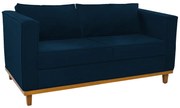 Sofá 2 Lugares Europa Suede Azul Marinho ADJ Decor