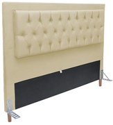 Cabeceira Cama Box Casal 140cm Paris Capitonê Suede Bege - Sheep Estofados - Bege