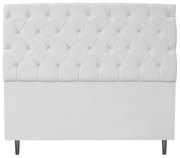 Cabeceira Estofada Liverpool 140 cm Casal Corano Branco - ADJ Decor