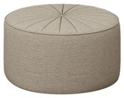 Puff Decorativo Sala De Estar Round Linho Bege G45 - Gran Belo