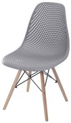 Cadeira Eames Furadinha cor Cinza com Base Madeira - 55984 Sun House