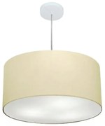 Lustre Pendente Cilíndrico Md-4213 Cúpula em Tecido 50x30cm Algodão Crú - Bivolt