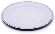 Sousplat Para Prato De Mesa Decorativo Branco Com Detalhes em Rose 33 cm - D'Rossi