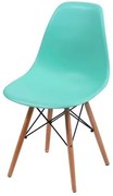 Cadeira Eames Polipropileno Verde Tifanny Base Madeira - 35819 Sun House