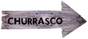 Placa Seta Direita de MDF Decorativa Churrasco 18x40 cm - D'Rossi