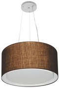 Lustre Pendente Cilíndrico Duplo Md-4123 Cúpula em Tecido 40x25cm Café - Bivolt