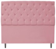 Cabeceira Estofada Liverpool 140 cm Casal Suede Rosa Bebê - ADJ Decor