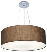 Lustre Pendente Cilíndrico Md-4070 Cúpula em Tecido 80x30cm Café - Bivolt