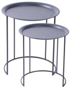 Conjunto de Mesa Bandeijinha com Estrutura e Tampo Metalico Preto - 53492 Sun House