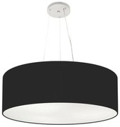 Lustre Pendente Cilíndrico Md-4010 Cúpula em Tecido 60x21cm Preto - Bivolt