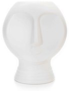 Vaso Decorativo Rosto em Cerâmica Branco 18x14 cm - D'Rossi