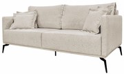Sofá Decorativo 2 Lugares 160cm Pés em Aço Stagno Linho Off White Rústico G63 - Gran Belo