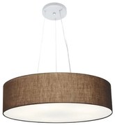 Lustre Pendente Cilíndrico Md-4136 Cúpula em Tecido 80x15cm Café - Bivolt